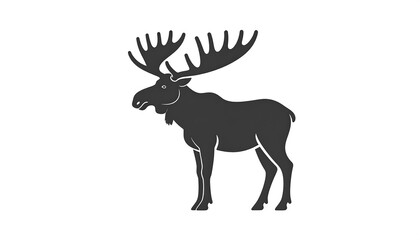 Fototapeta premium Majestic Moose Silhouette Standing Tall with Antlers.