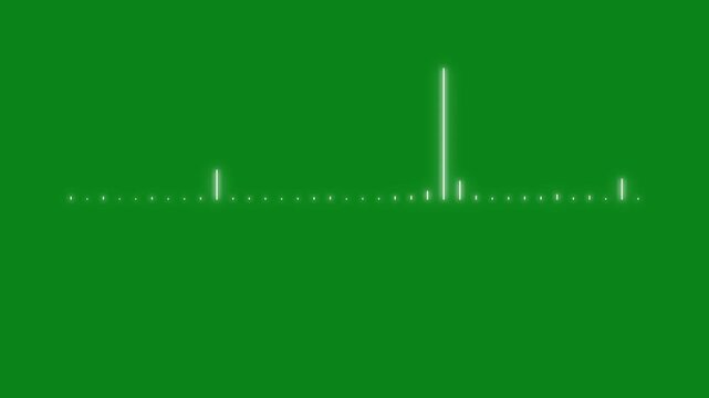glowing audio waveform visualizer animation, sound spectrum equalizer with music waves, mic icon motion, on green  background, seamless 4k loop for dj visuals, podcasts, motion design