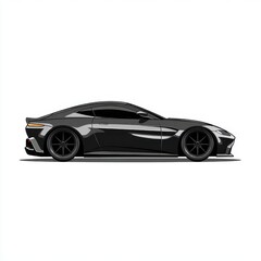 Naklejka premium Gray Sports Car Side Profile View Pixel Art