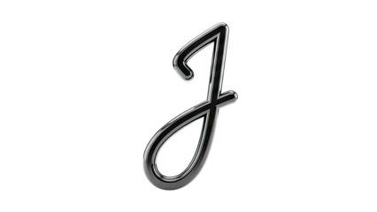 Black cursive letter J
