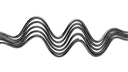 Abstract black wavy lines on white background