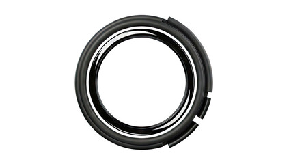 Black Ring with White Inner Ring and Segmented Outer Ring