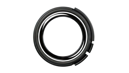 Black Ring with White Inner Ring and Segmented Outer Ring