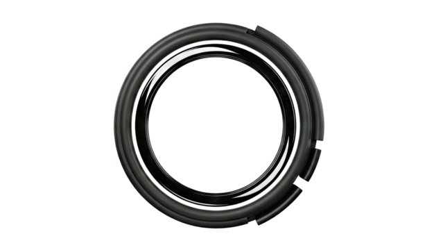 Black Ring with White Inner Ring and Segmented Outer Ring - Powered by Adobe