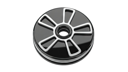 Glossy Black and Chrome Wheel Design