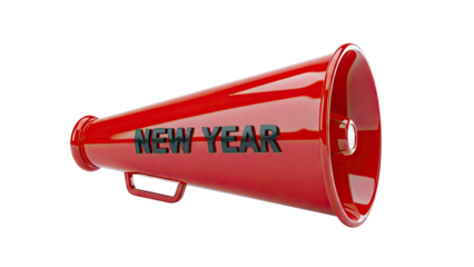 Red Megaphone with 'NEW YEAR' Text