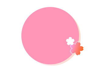 桜のタイトルフレーム　満開の桜　SNSアイキャッチ　　ロゴマークイラスト　日本観光　白背景