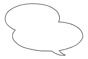  楕円形を二つ重ねた手描き風の吹き出し（横長・内側が白背景）