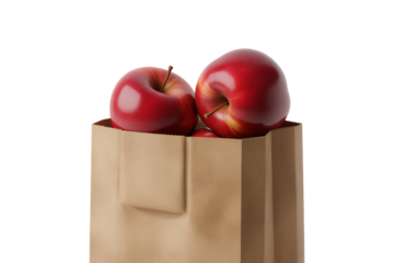 shopping bag with red apples