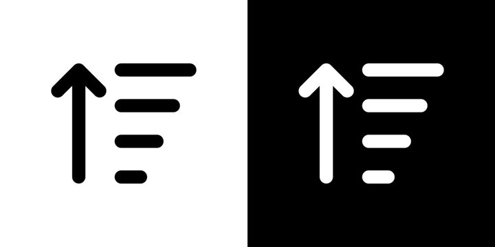 上矢印の昇順ソートアイコン（ベクター）