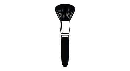 A striking black and white illustration of a cosmetic makeup brush presented as a silhouette © AL-AMIN