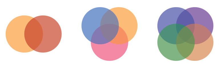 Modern isolated vector diagram icon set on white background. Graphical vector infographic diagram icon. Round 2,3,4 diagrams.  EPS 10. 