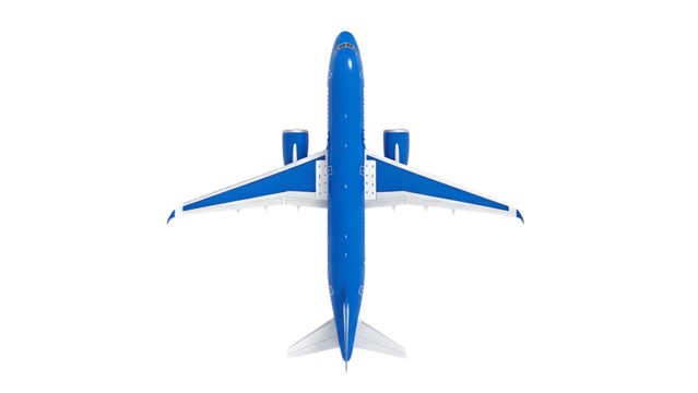 Blue airplane on transparent background - Powered by Adobe