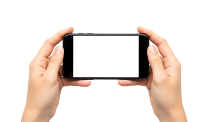 Hands Holding Black Smartphone