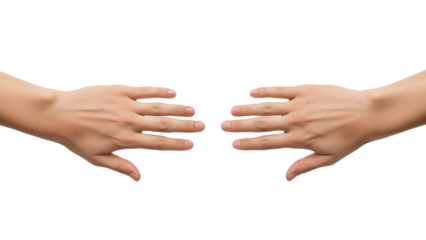 Two hands reaching out to touch