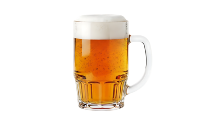 Glass mug of beer with white foam