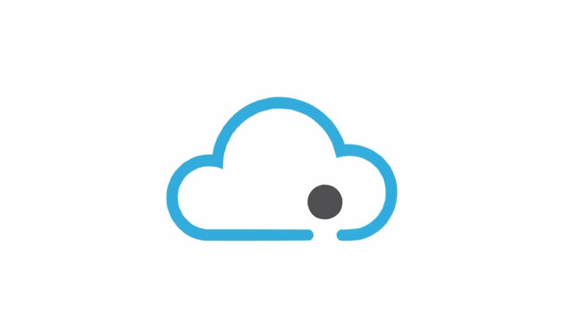 Cloud icon with blue outline.