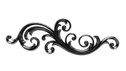 Black ornamental flourish on white background