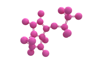 3D Molecular Structure with Pink Spheres and Rods
