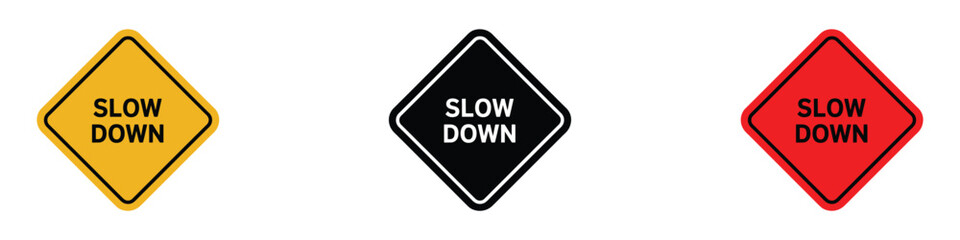 Slow down warning sign icon vector. traffic safety symbol. vector illustration.