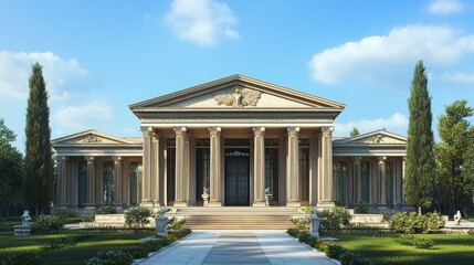 Obraz premium Neoclassical Mansion: Architectural Masterpiece