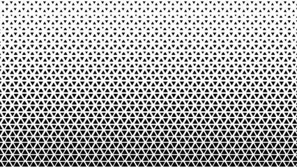 Geometric Triangle Halftone Pattern - Black and White Abstract Background