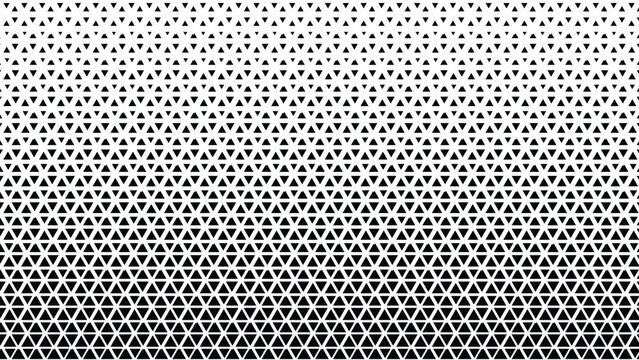 Geometric Triangle Halftone Pattern - Black and White Abstract Background