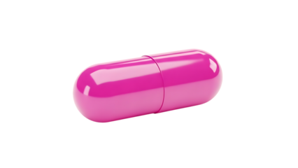 Pink Capsule on Checkered Background