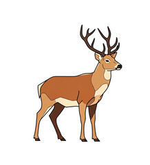 Obraz premium A Detailed Pixel Art Illustration of a Male Deer with Large Antlers Standing Proudly Isolated on a Transparent Background