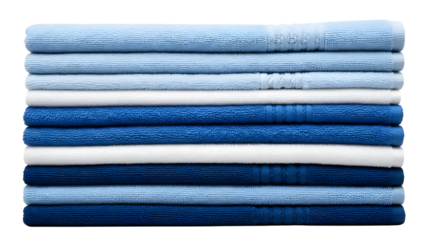 Stack of Blue and White Towels