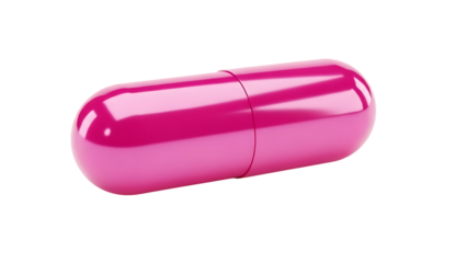 Pink Capsule on Checkered Background