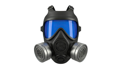 Protective Gas Mask with Blue Lenses