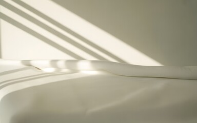 Geometric Window Light and Shadow Pattern on Wall for Modern Minimal Interior Background