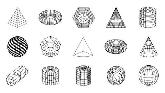 Geometric shape wireframe collection