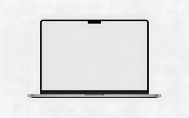 Minimal Laptop Mockup with Blank Screen on White Background for Website App UI and Branding Use