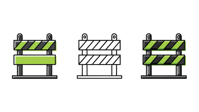 Barrier icons set - Glyph and solid icon set - Flat Design Icon - line icon set - Flat Vector icon, icon, Editable stroke icon, Modern icon collection