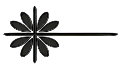 Abstract Black Flower with Extension