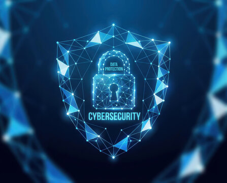 Cybersecurity background technology abstract design digital modern concept network protection glowing shield illustration data protection padlock Abstract technology background concept - Powered by Adobe