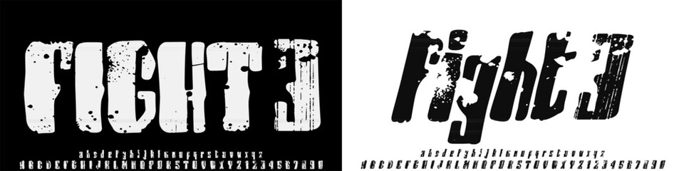 FIGHT3 TEXTURE, Modern Condensed Font. Alphabet Upper case Typography urban style condensed fonts for fashion, sport, technology, digital, music, movie, logo design, vector illustration.eps