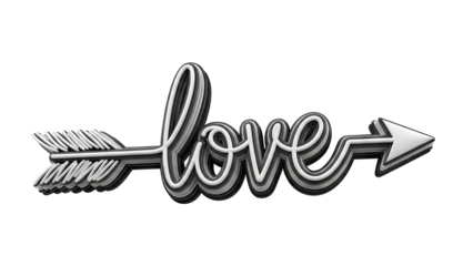 Love Arrow 3D Text Art