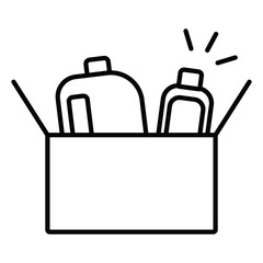 Fototapeta premium 箱詰めされた洗剤などの日用品 パッキングのアイコン素材