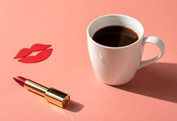 A stylish composition featuring a porcelain coffee cup.