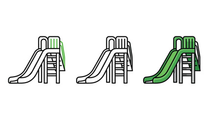 Obraz premium Playground slide icons - Glyph and solid icon set - Flat Design Icon - line icon set - Flat Vector icon, icon, Editable stroke icon, Modern icon collection