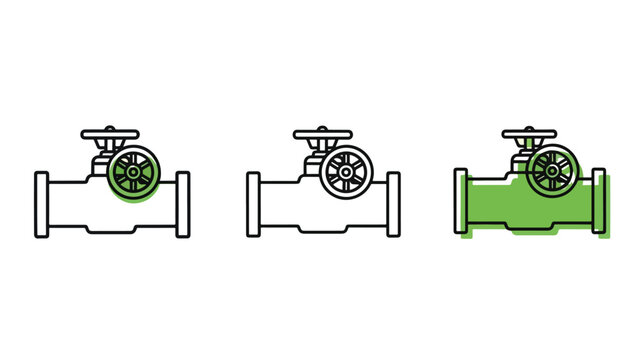Valve icon set - Glyph and solid icon set - Flat Design Icon - line icon set - Flat Vector icon, icon, Editable stroke icon, Modern icon collection