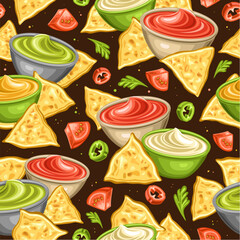 Vector Nachos Seamless Pattern
