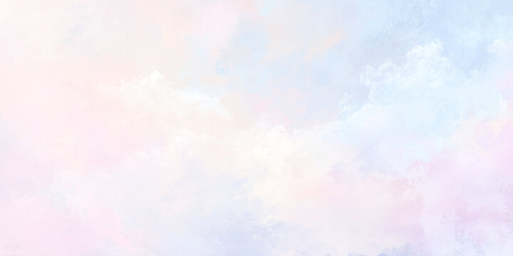 A gentle watercolor wash of pastel pink blue and cream hues creates a soft dreamy abstract background texture