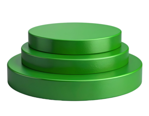 Minimal Green Stepped Platform for Islamic Celebrations, Eid Concept 3D PNG.