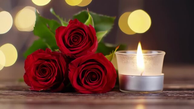 candle and rose 