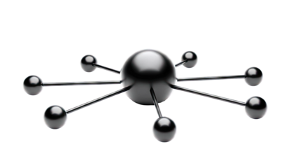 Black Atom Model Sculpture