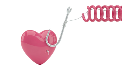 Pink Heart Hooked on a Spring